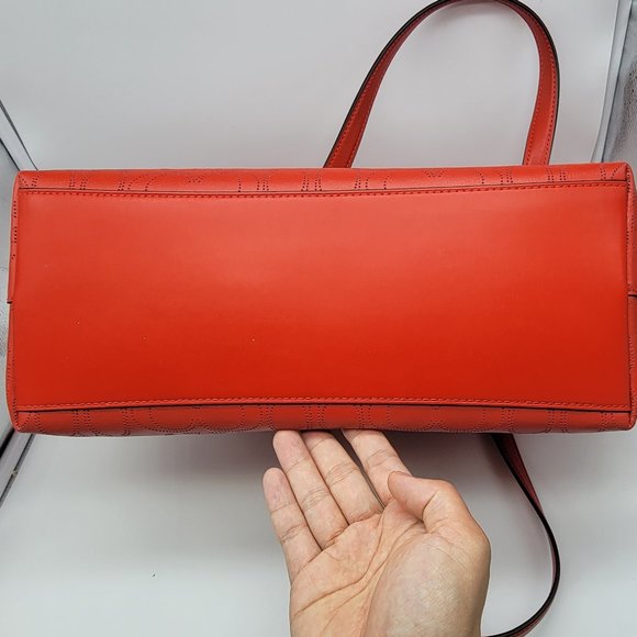 Coach Perforated Signature Leather Gallery Tote 1499 Miami Red - Picture 5 of 9